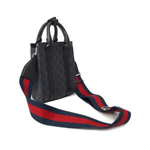 Gucci bag Black canvas coated Supreme tote GG